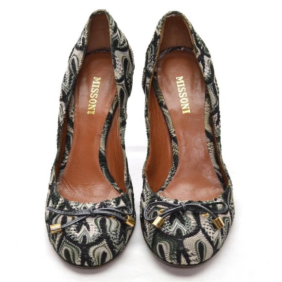 Missoni Abstract Print Round Toe Pumps 38.5 - Picture 3 of 6
